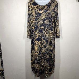 VKY & CO navy paisley dress size 3X